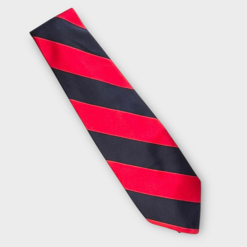 GIVENCHY Vintage navy & red diagonal stripe tie preppy